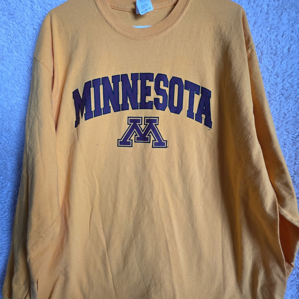 Impo Gold Long Sleeve Tee with Purple Minnesota Design